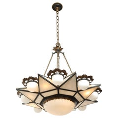 Bronze-Mounted Moorish Style Ceiling Fixture by E.F. Caldwell