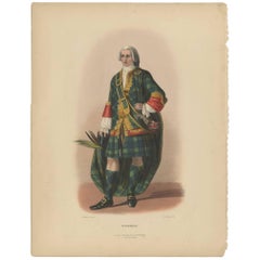 Antique Costume Print 'Forbes' 'Scotland' by L. Dickinson, circa 1847
