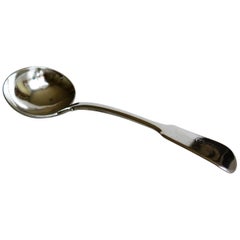 Antique Sterling Silver Sauce Ladle or Fiddle-Back Spoon by Charles Boyton, London 1838