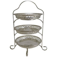 Antique English Cake Stand in Silver Plate, circa 1900