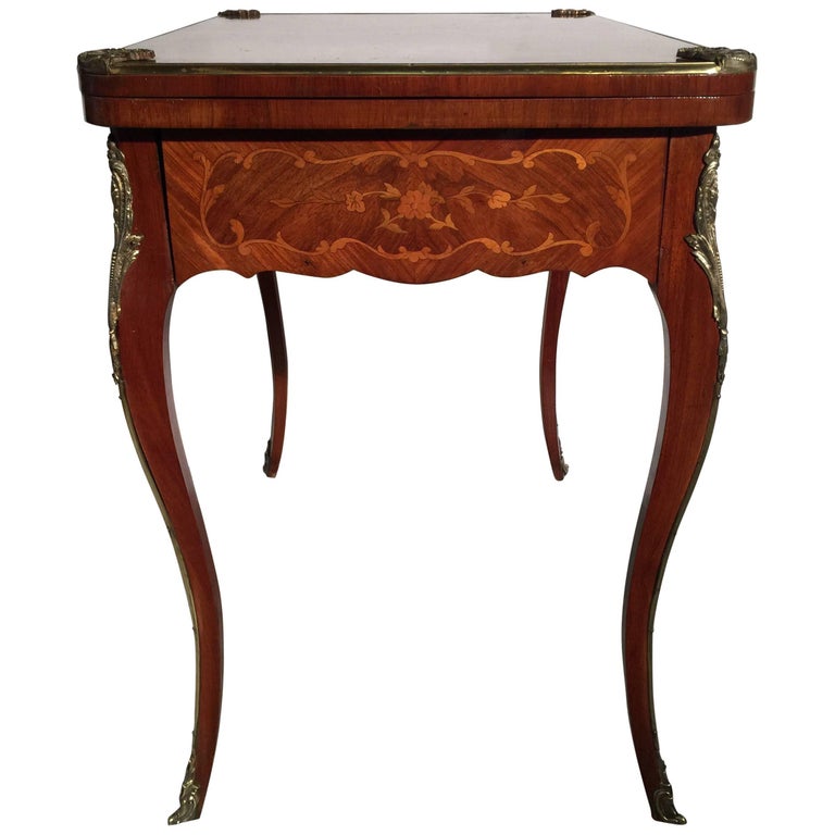 Antique French Game Table with Polished Mounts For Sale at 1stdibs