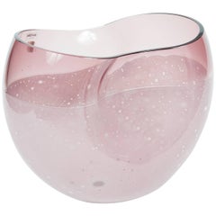 Large Pink Blown Art Glass Vase by Alfredo Barbini