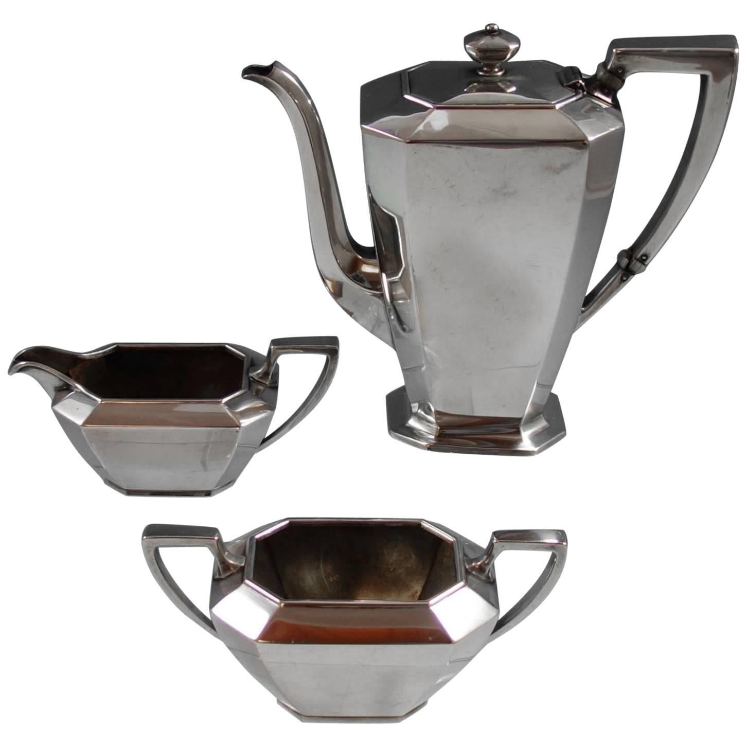 Fairfax Durgin Gorham Sterling Silver Demitasse Tea Set 3-Piece #40 Hollowware