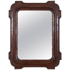 French Carved Walnut Louis Philippe Small Mirror, Mid-19th Century