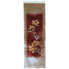 Handmade Vintage Art Deco Chinese Silk Rug, 1970s, 1C535