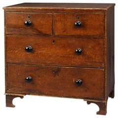 Small Georgian Chest of Four Drawers on Bracket Feet