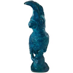 Beautiful Terracotta Parrot with Bright Turquoise Glaze