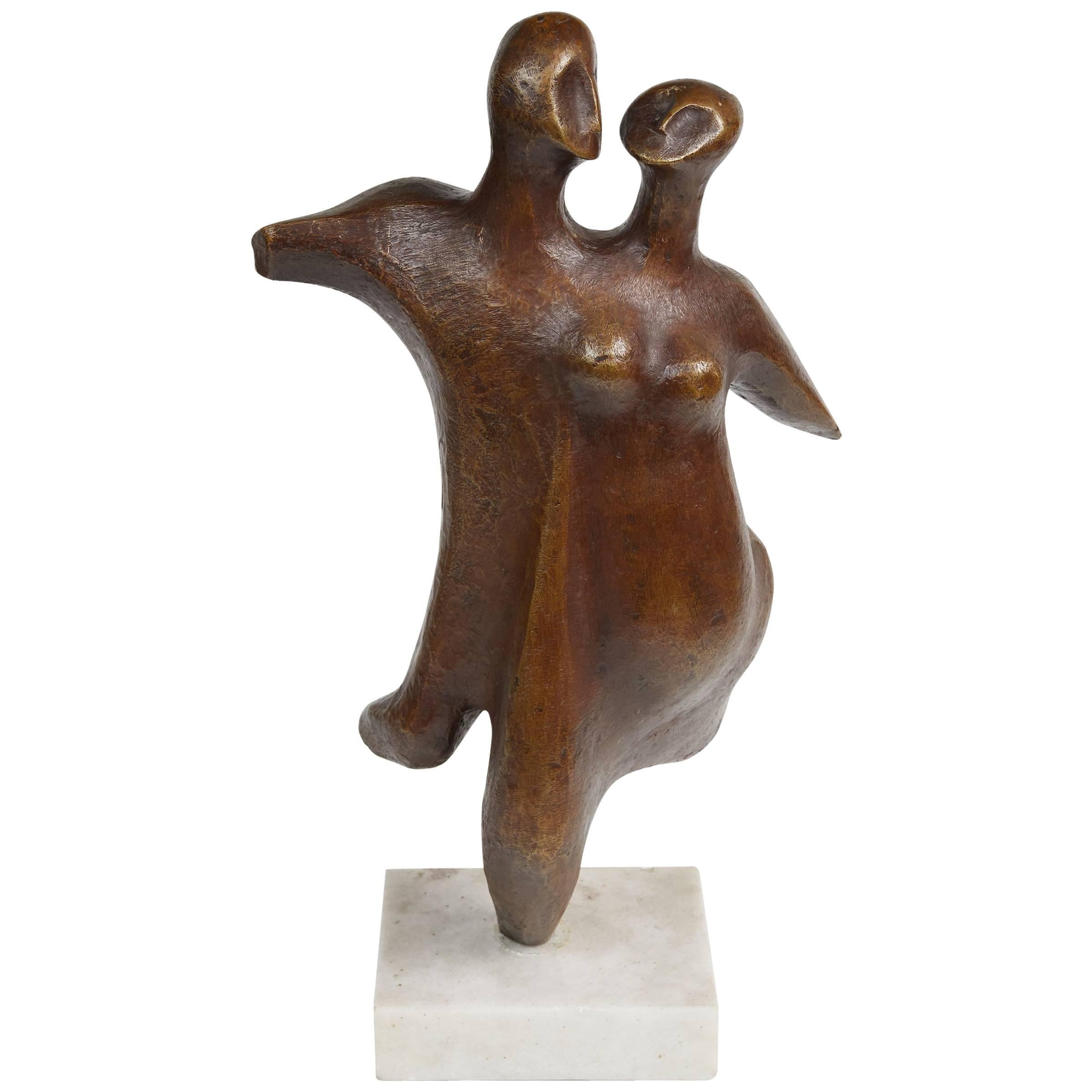 Sculpture « Fusion » en bronze patiné d'Augusto Escobedo