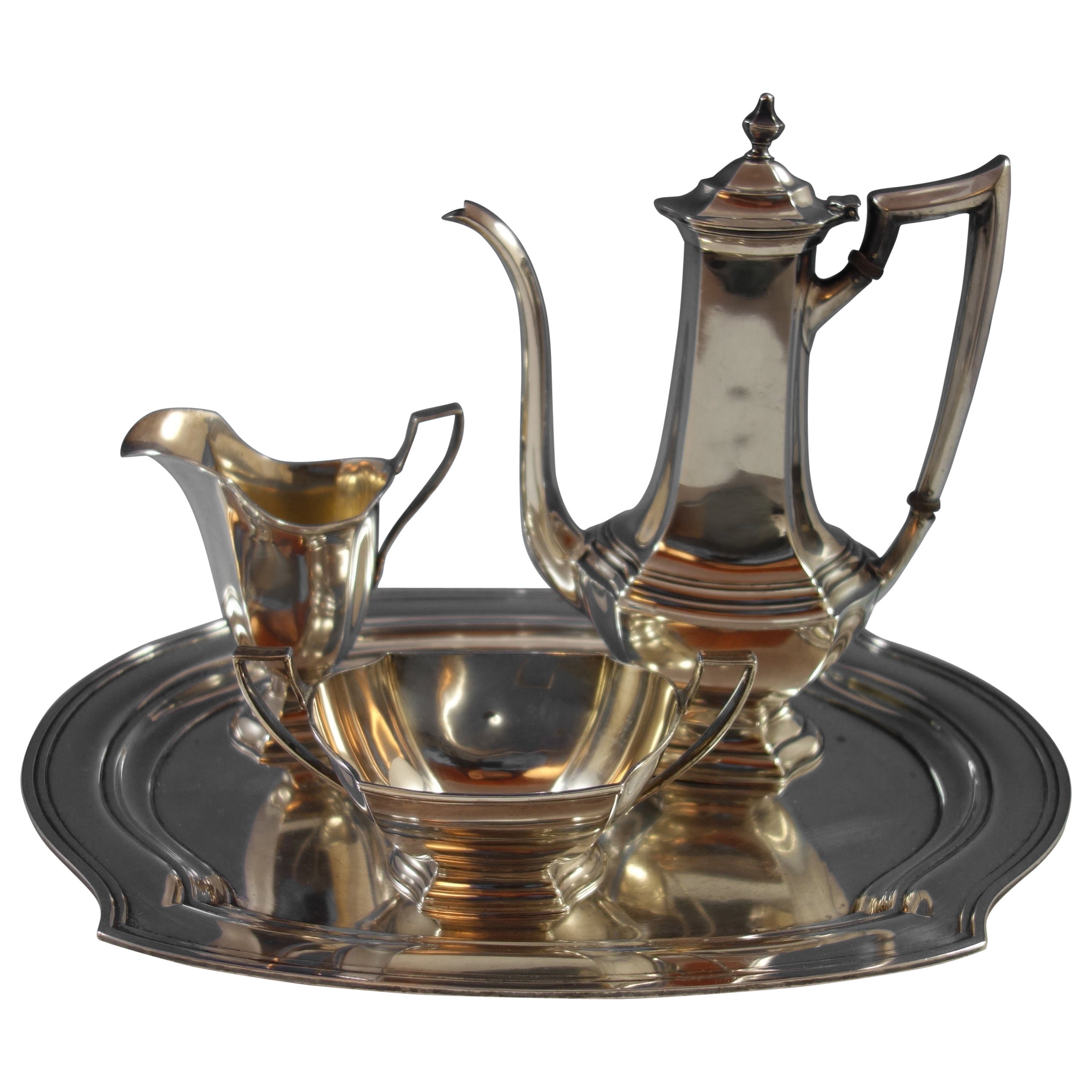 Grande Baroque Wallace Sterling Silver Tea Set Stunning 4Piece Set