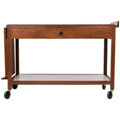 Glenn of California Bar Cart in Walnut and White Laminate for John Stuart