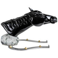 Huge Murano Glass Horse Head Sculpture in the Style of Cenedese