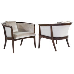 Milo Baughman Walnut Frame Tub Chairs