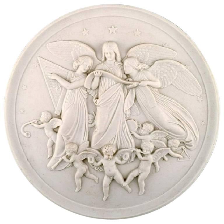 Assiette Biscuit après Thorvaldsen de Bing & Grondahl, 1800s en vente