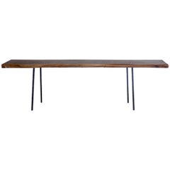 Dos Gallos Studio Black Walnut Console with Iron Legs