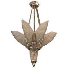 French Art Deco Chandelier Signed by Degue