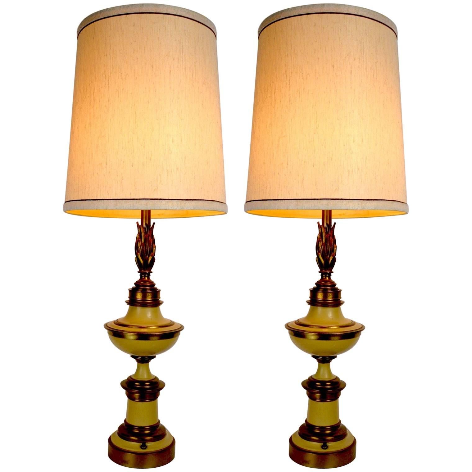 Pair of Flame Motif Lamps Attributed to Stiffel