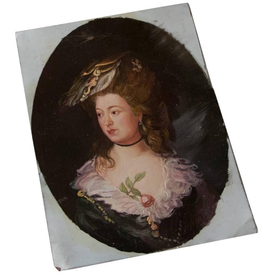 ON SALE NOW! Beautiful 18th Century Depiction of Marie Antoinette on Copper