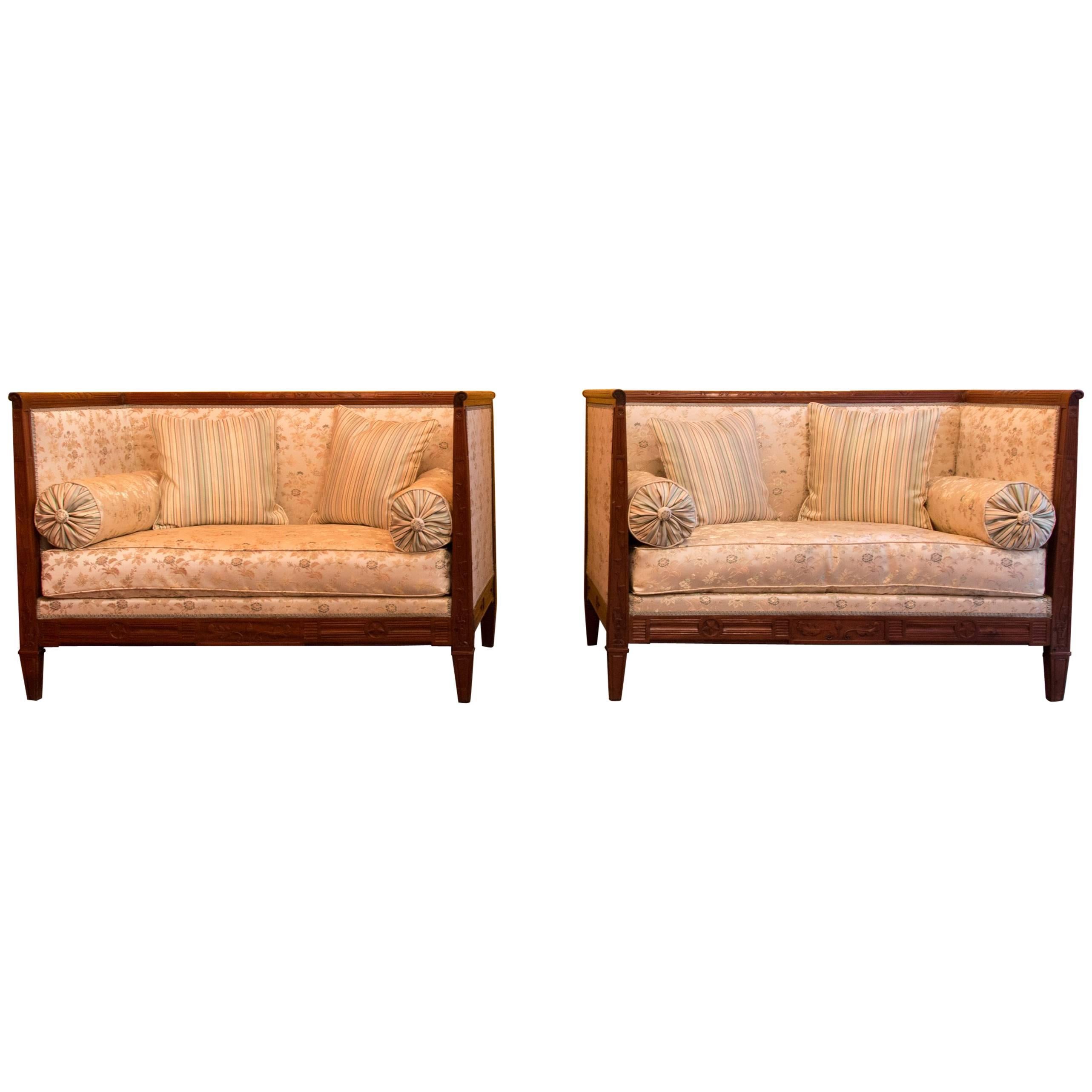 French Directoire Period, Pair of Sofas, Jacob Freres Rue Meslée, circa 1798