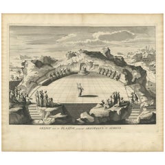 Antique Print of the Areopagus in Athens "Greece" by A. Calmet, 1725