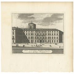 Antique Print of the Palace at Collegio Romano by M. de Bruyn, 1779