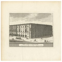 Antiker antiker Druck des Palazzo di Propaganda Fide, Rom, von M. de Bruyn, 1779