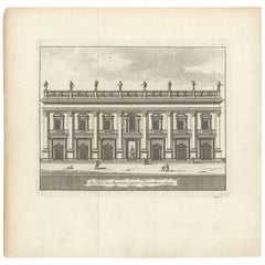 Antique Print of Palazzo Dei Conservatori Rome by M. de Bruyn, 1779