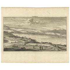 Stampa antica di Tiberiade 'Israel' di C. le Brun, 1700