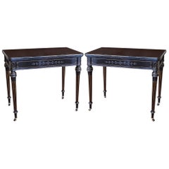 Pair of Gillows Aesthetic Period Ebonized Card Tables