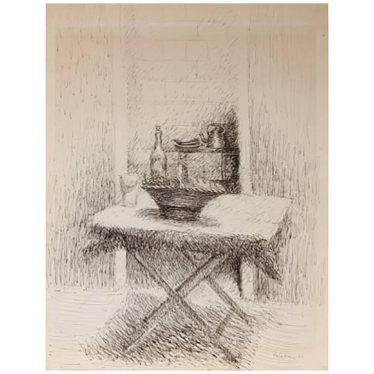 Esteban Vincente Pen and Ink Drawing Still Life, 1934 For Sale at 1stDibs