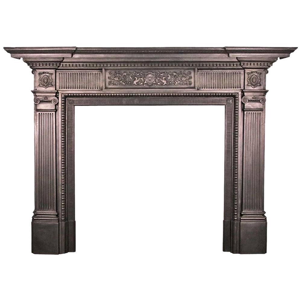 Antique Late 19th Century Victorian Cast Iron Fireplace Surround