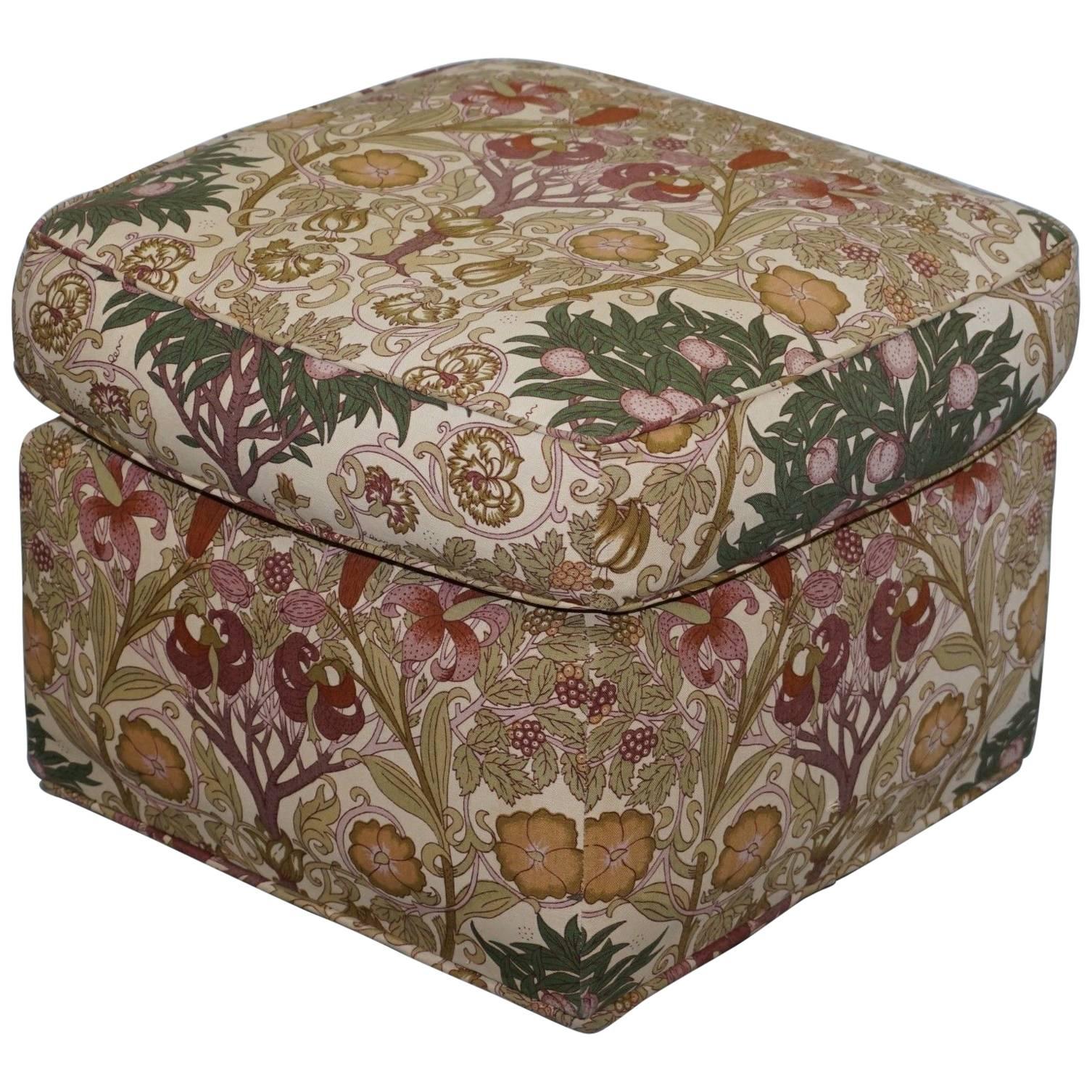 Liberty's London Floral Upholstered Footstool Ottoman Kendrick Part of a Suite