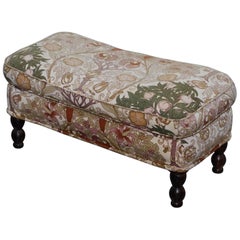 Liberty's London Floral Upholstered Cabriolet Legged Footstool Part of a Suite