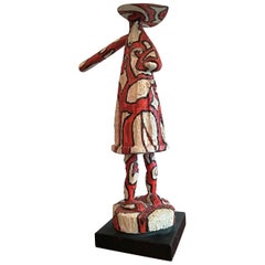 Sculpture peinte d'une pièce unique par A-Sun Wu, artiste de renommée internationale