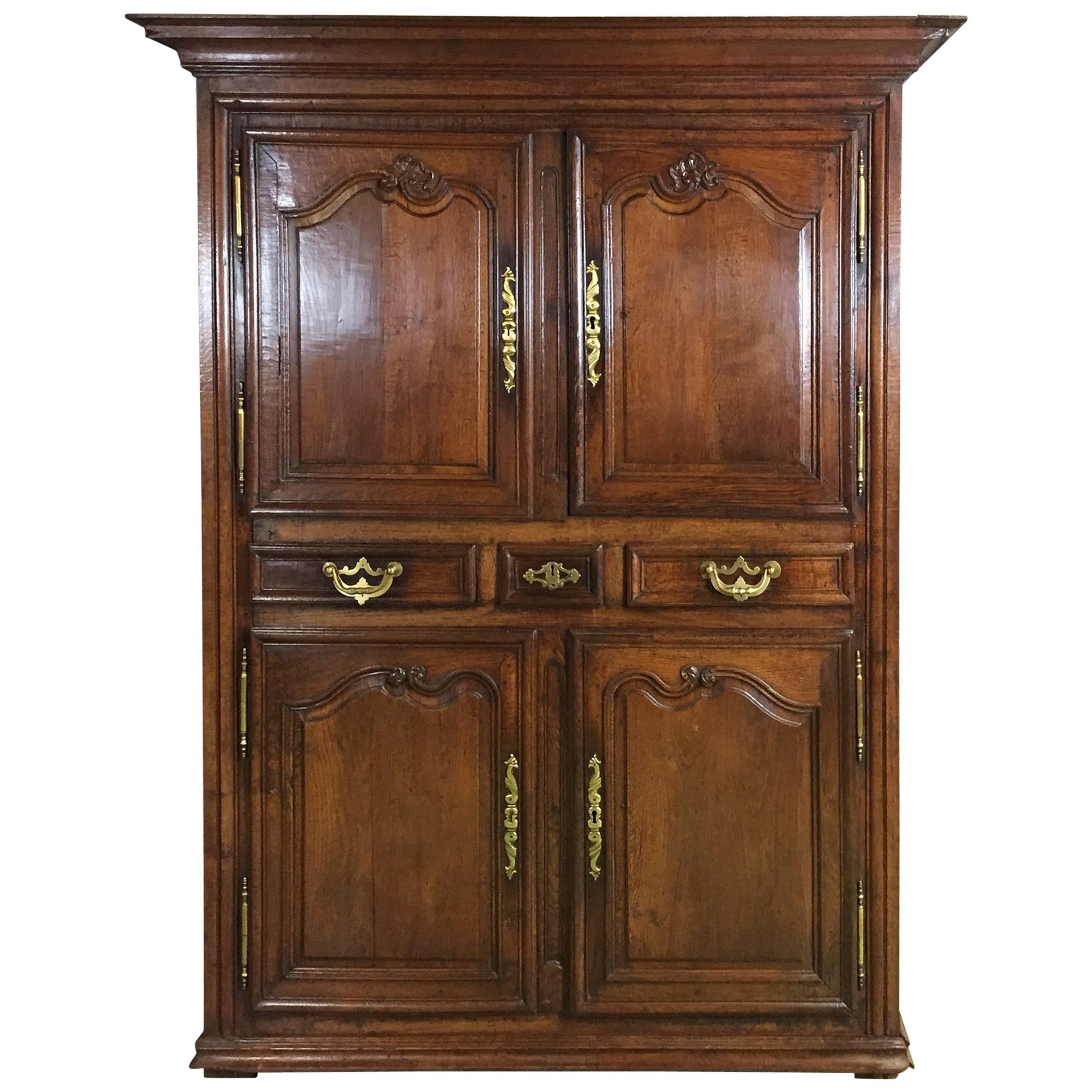 18th Century Louis XIV Oak Buffet Four Doors For Sale