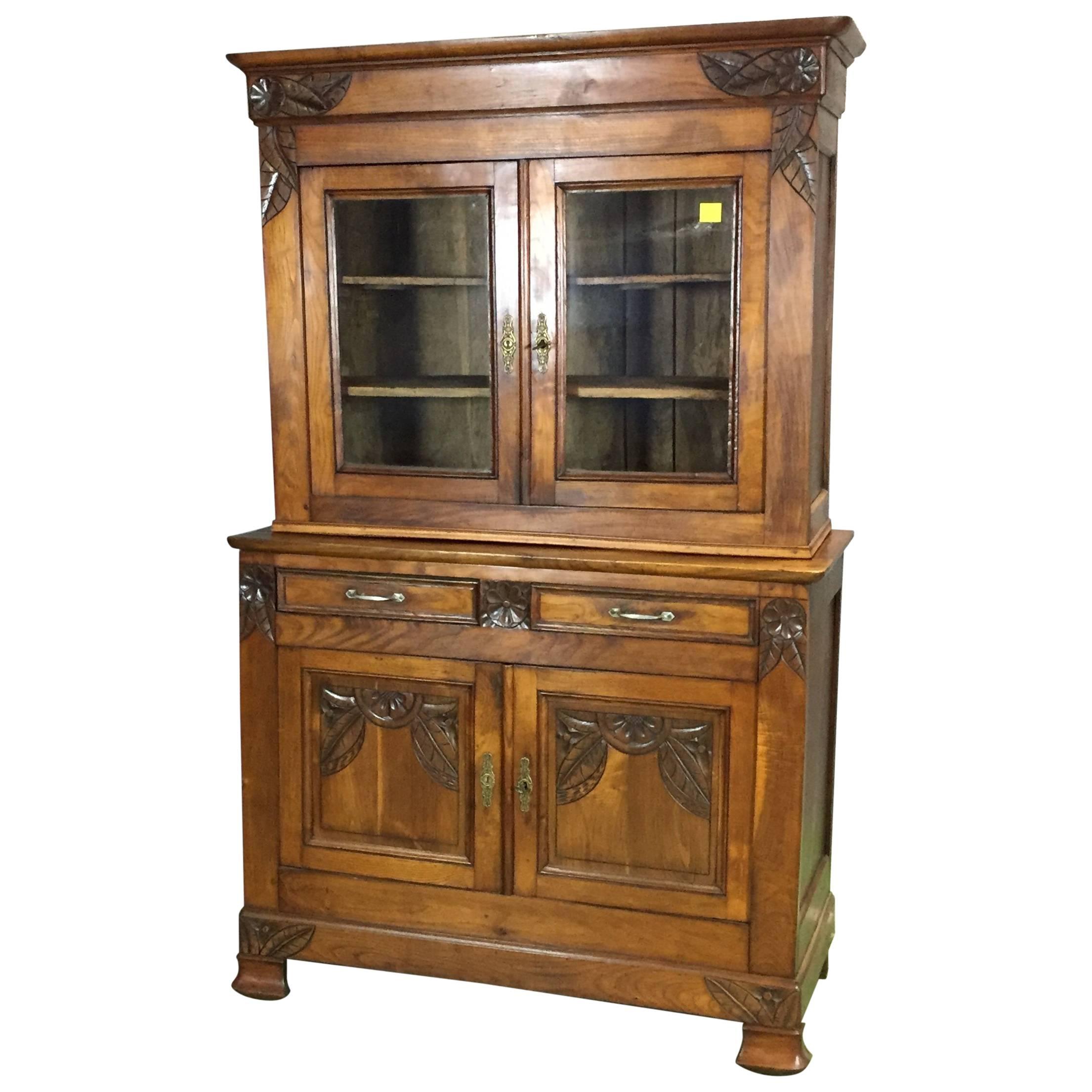 1930s Art Deco Chestnut Rustic Kitchen Buffet For Sale at 1stDibs