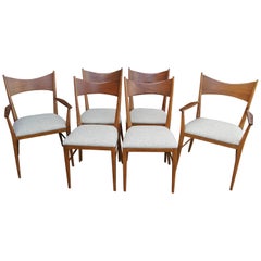 Set of Six Irwin Group Walnut Chairs by Paul McCobb for Calvin