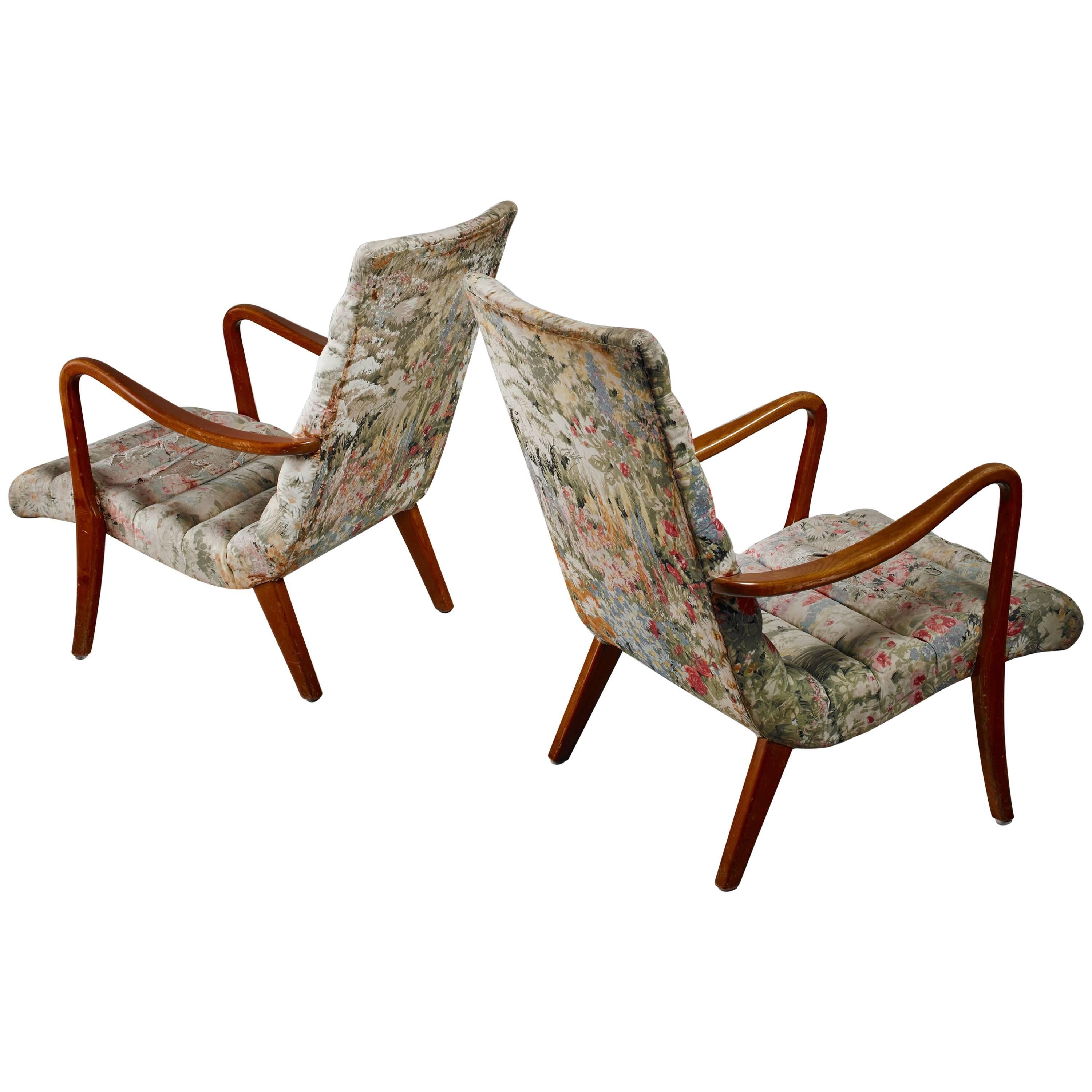 Pair of Axel Larsson Lounge Chairs, Bodafors, Sweden, 1940s For Sale