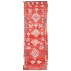 Vintage Berber Moroccan Runner with Tribal Style