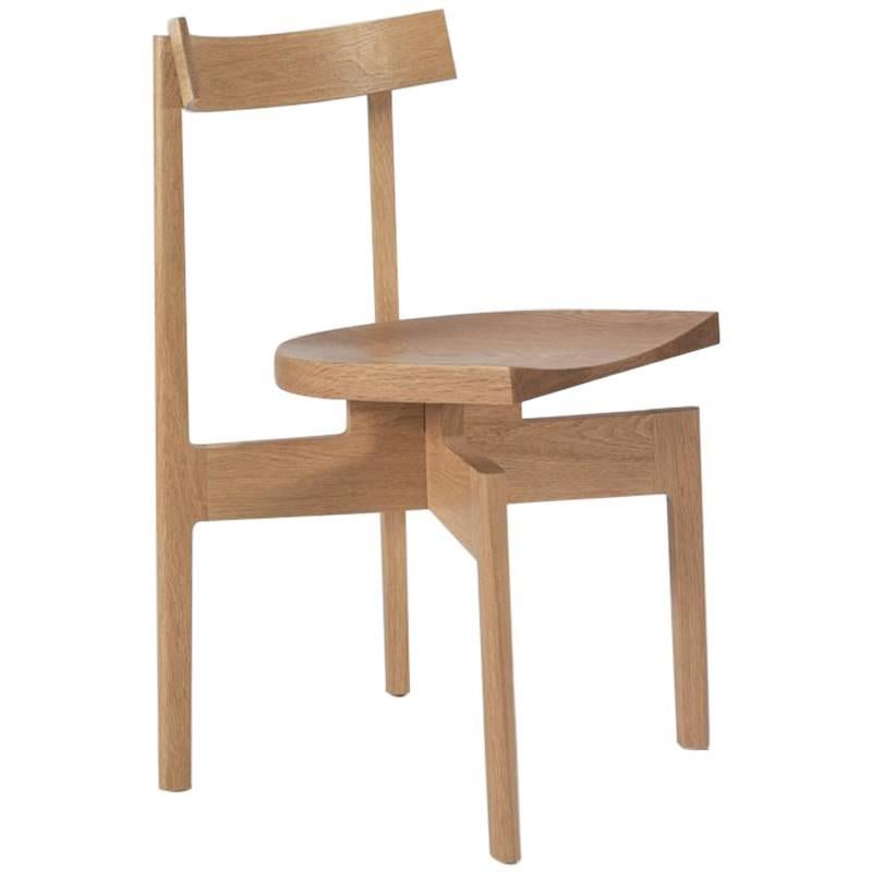 100xbtr Contemporary Stoolback Wood Dining Chair in White Oak For Sale