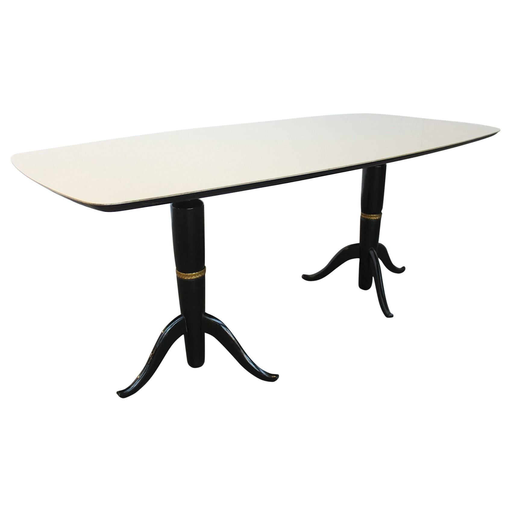 Large Dining Table in the Style of Osvaldo Borsani For Sale