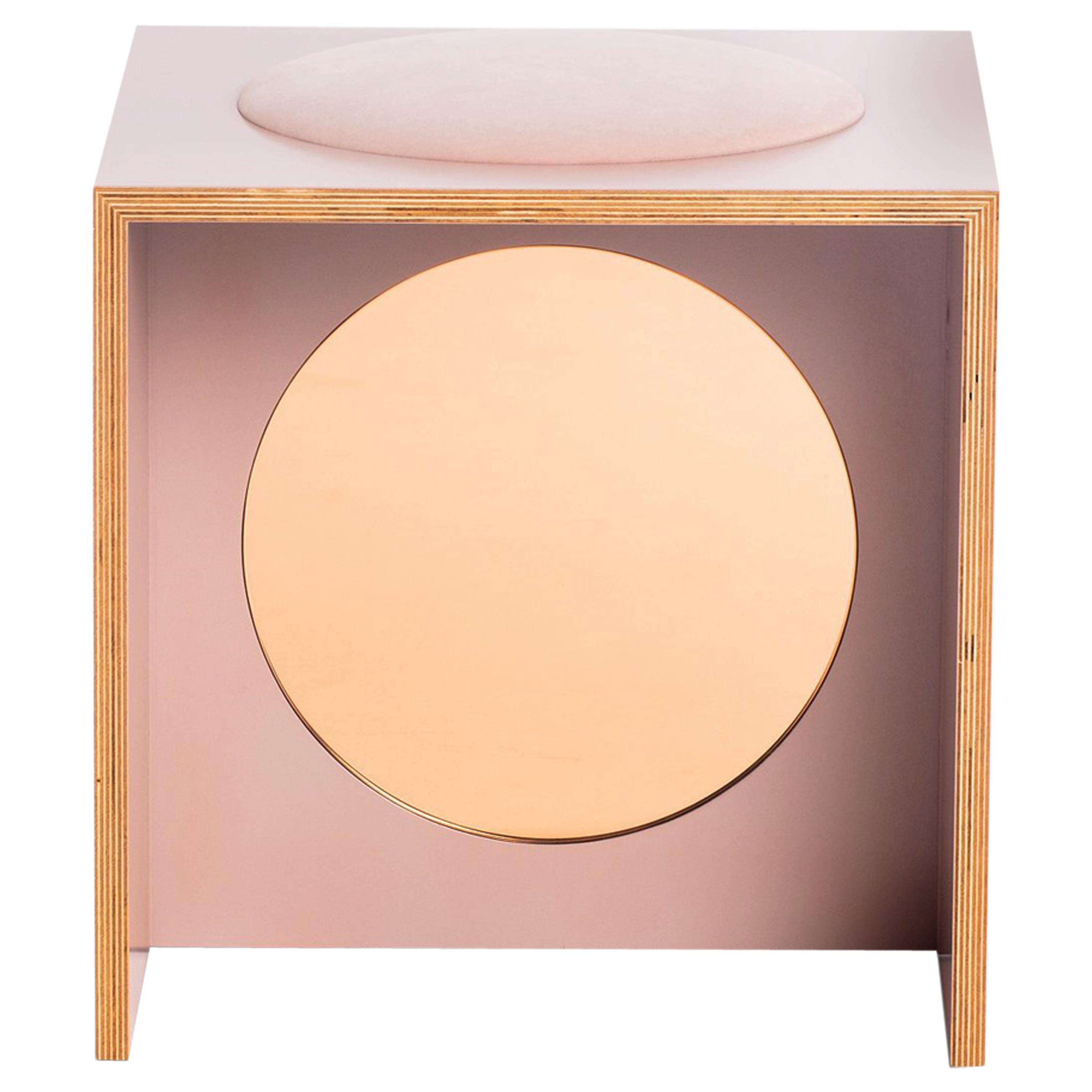 Solo Stool in Rose from the Qualia Collection by Azadeh Shladovsky For Sale