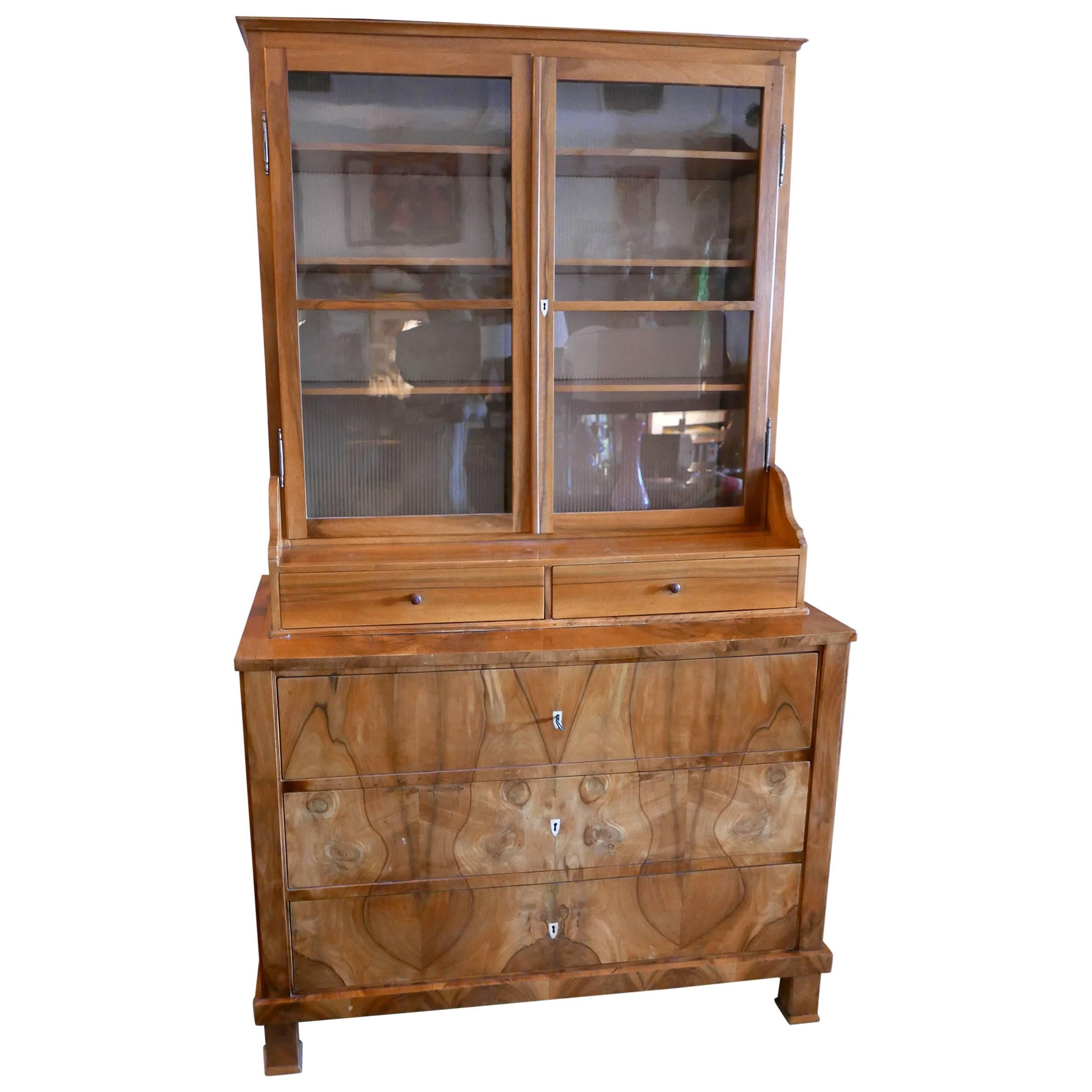 Late 1800s Biedermeier Cabinet from Switzerland, Completely Restored For Sale