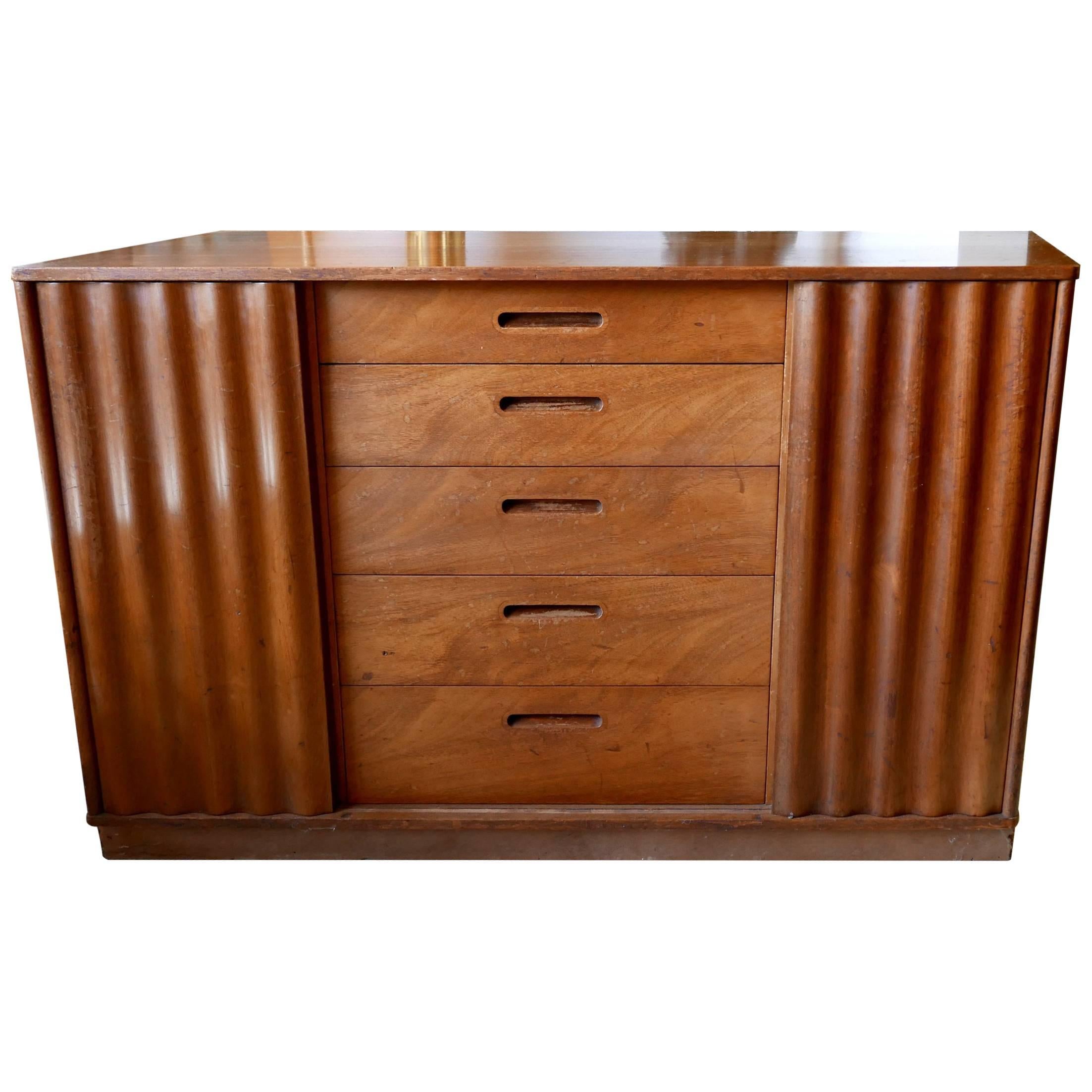 Edward Wormley Chest Designed for Dunbar with Sliding Front Doors, circa 1950s