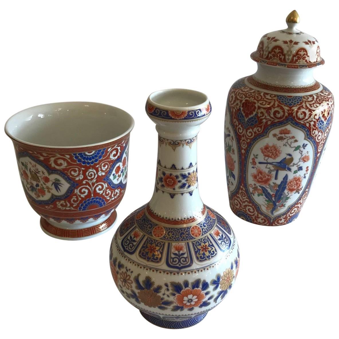 Collection of Three Imari Porcelain Pieces