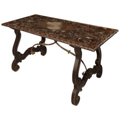 Antique Renaissance Style Walnut Wood Centre Table from Italy, 19th Century