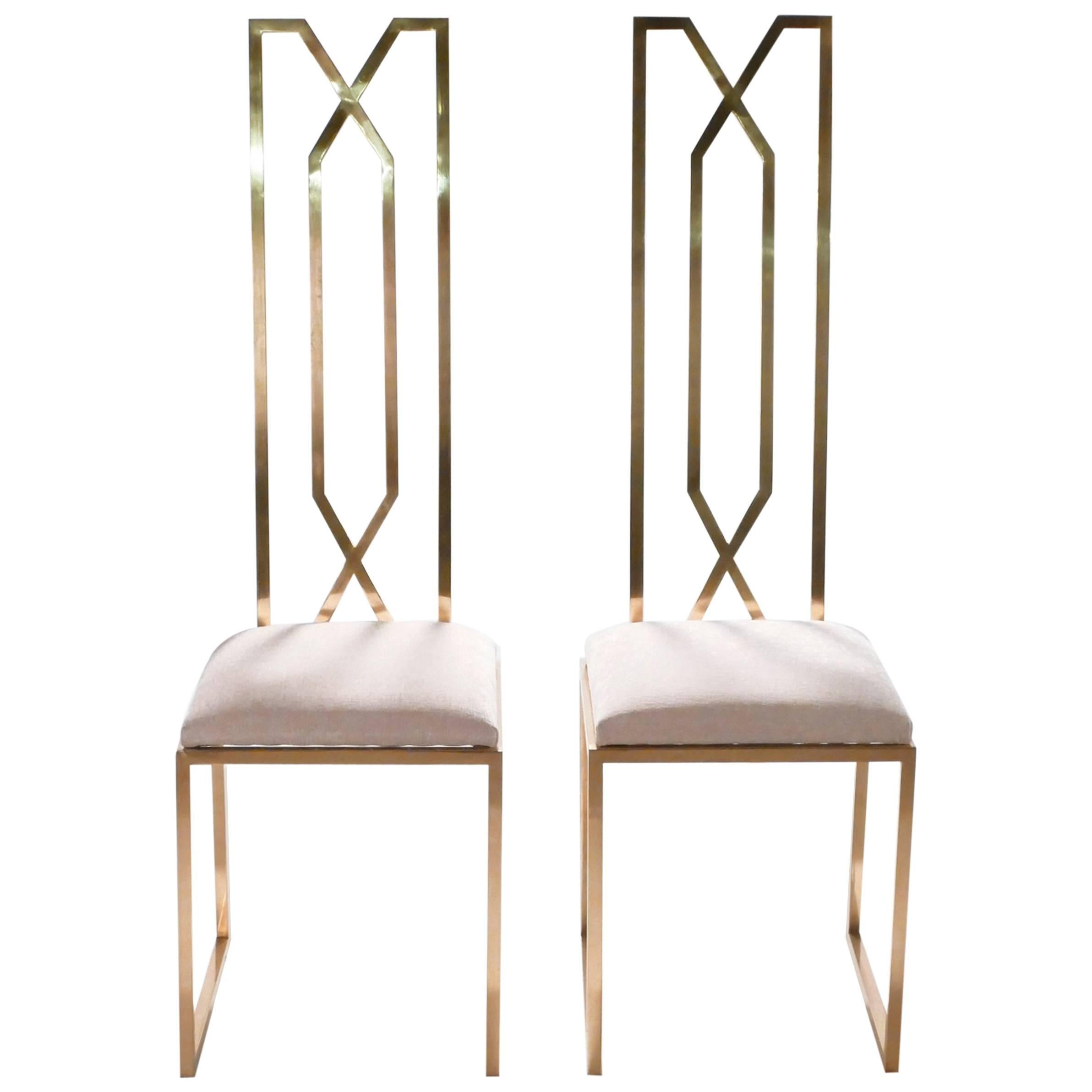 Rare Pair of Chairs by Willy Rizzo for Maison Jansen, 1970s