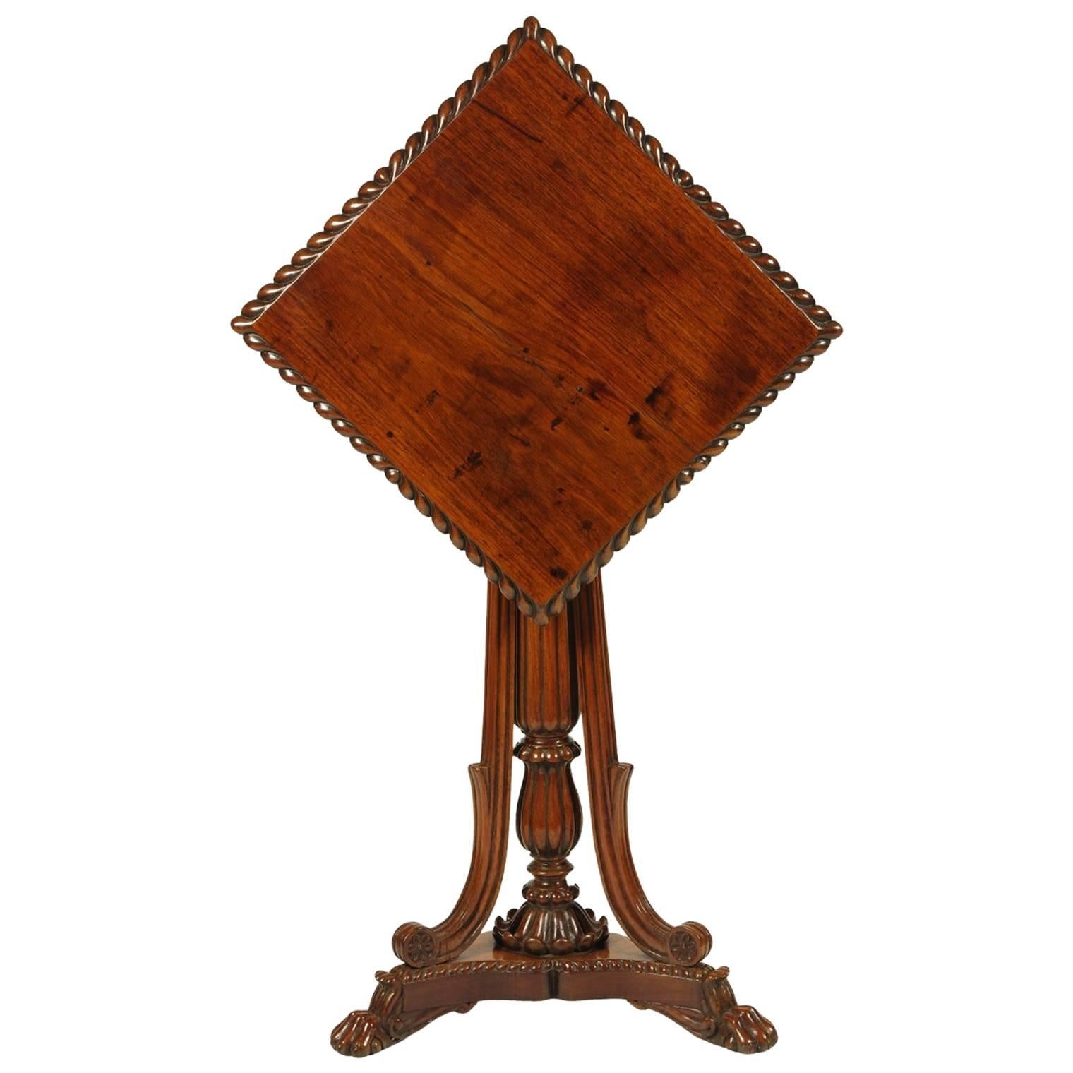 British Colonial Padouk Wood Side Table, circa 1820