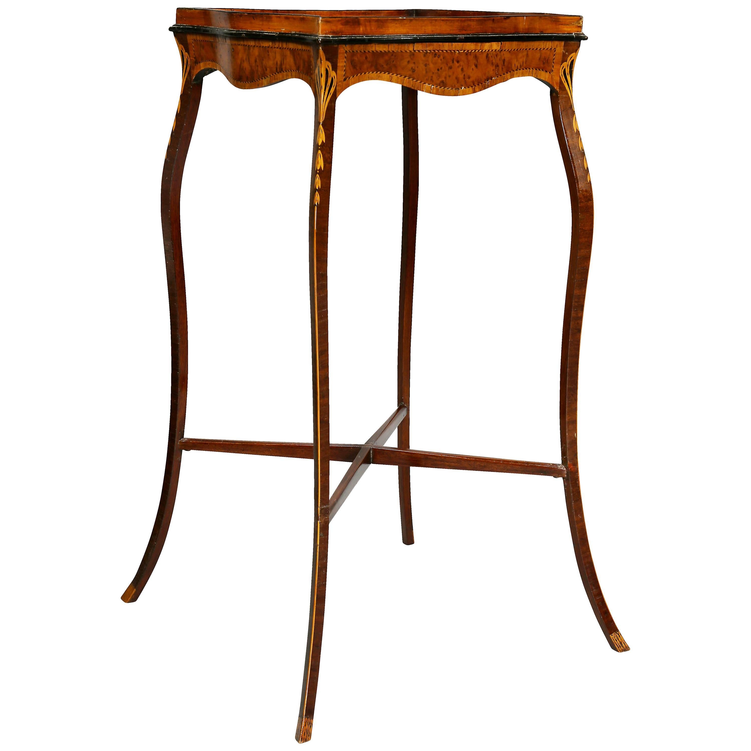 George III Mahogany and Inlaid Kettle Stand For Sale
