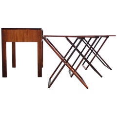 Nest of Three Rosewood Folding Tables by Illum Wikkelsø