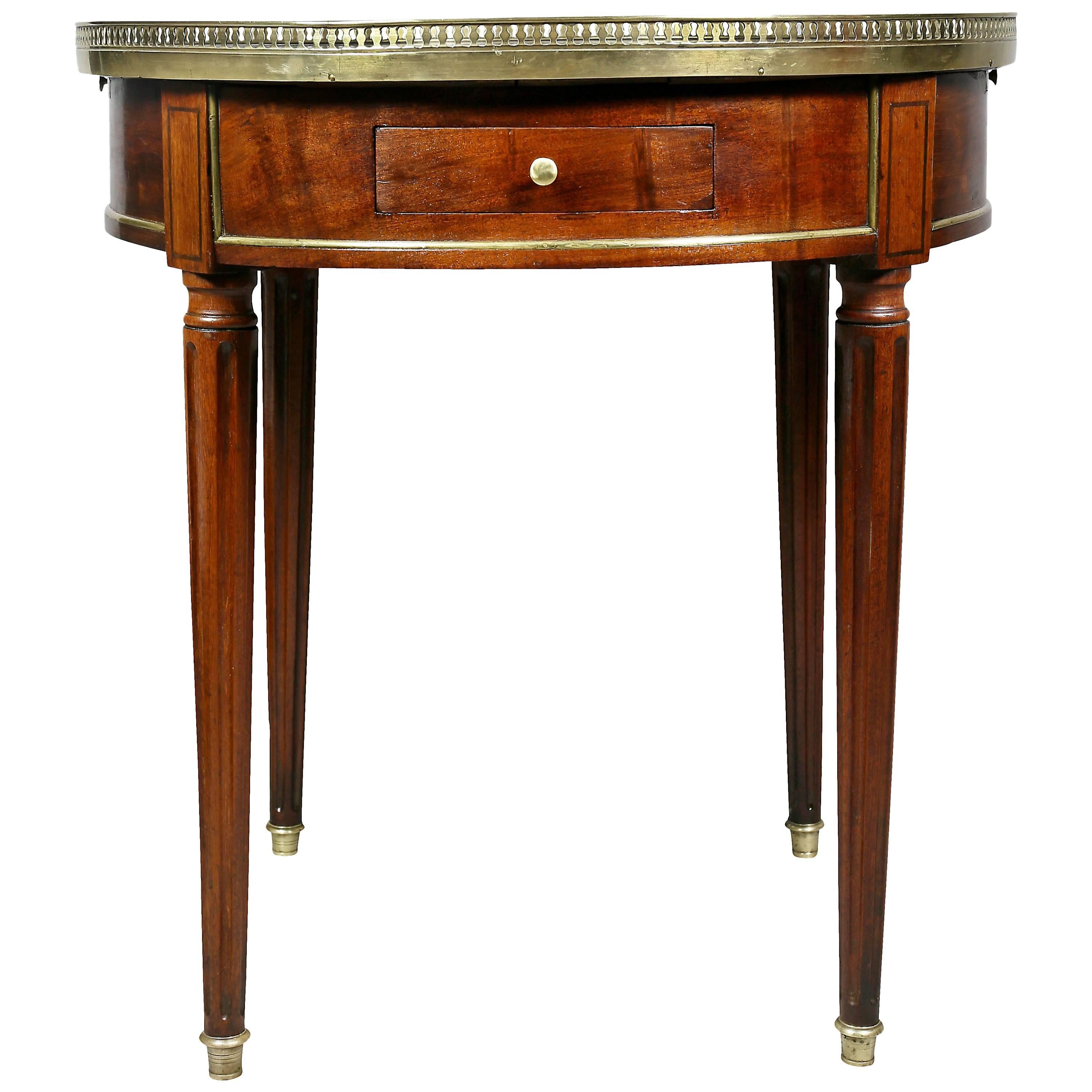 Louis XVI Mahogany and Brass Mounted Bouillotte Table